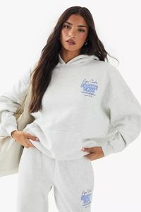 Top qualité femmes surdimensionné bulle Slogen survêtement pull à capuche et survêtement ensemble Street Wear léger respirant survêtement - Product Image 3