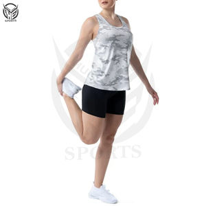 ชุดเสื้อกล้ามออกกำลังกายกลางแจ้งของผู้หญิงชุดออกกำลังกายผ้าฝ้ายไร้รอยต่อ100% ชุดเสื้อกล้ามสำหรับเล่นกีฬาว่างเปล่าพร้อมโลโก้ออกแบบได้ตามต้องการ - Product Image 5