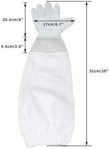 ถุงมือเลี้ยงผึ้งแบบตาข่ายระบายอากาศ 3 ชั้น ขายดีที่สุด ป้องกันด้วยหนัง ระบายอากาศได้ดี คุณภาพสูง รับผลิตแบบ ODM และ OEM - Product Image 4