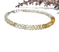 Bracelets de perles de rondelle à facettes en pierre de citrine naturelle pour femmes Bracelets de mode en perles de pierres précieuses en vrac de 4mm au prix de gros