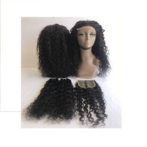 Pelucas de Cabello Humano 100% Natural Sin Procesar de Camboya, Rizado de 18'', con Cierre Transparente 5x5 de un Solo Donante, Ondulado, Proveedor Indio - Product Image 1