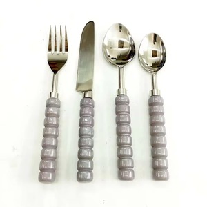 Smooth Mirror Polish Easy Cleaning Stainless Steel Modern Sustainable Wood Handles Flatware Restaurant Silverware <b>Spoon</b> <b>Fork</b> <b>Set</b> - Product Image 5