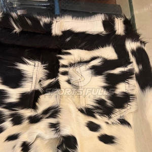 Western Cowboy Casual Hair-on Hide <b>Shorts</b> for <b>Men</b> Real Cowhide <b>Leather</b> Handmade Quick Dry Button Fly Customizable - Product Image 4