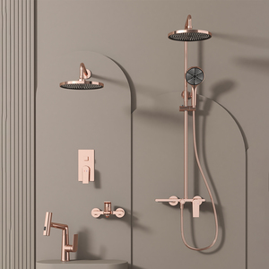 Bán buôn hiện đại Rose Gold Brass lượng mưa vòi hoa sen Set Chrome Bath vòi hoa sen vòi Chải bề mặt các nhà sản xuất giá dự án - Product Image 1