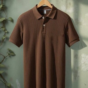 Nuevo diseño de verano de punto 100% algodón transpirable de manga corta de Color sólido logotipo personalizado camiseta Polo para hombre con bolsillos - Product Image 4