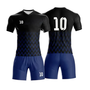 Uniforme de fútbol negro y amarillo personalizado para hombres, Conjunto de camiseta de fútbol con pantalones cortos, nombre del equipo, número, kit deportivo, atuendo transpirable - Product Image 3