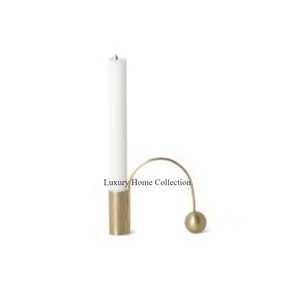 Porte-bâton de bougie de couleur or Porte-5 bras Brillant Poli Aspect attrayant Conception de fantaisie Admirable Porte-lumière de thé Fournitures - Product Image 5