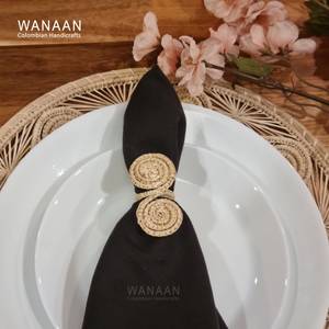 Ronds de serviette en rotin Décor de table en osier Ronds de serviette élégants pour table à manger - Product Image 3