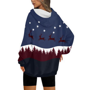 Personalized Christmas Hooded Sweatshirt Women Merry Christmas Pullover 3D Graphic <b>Sublimation</b> Tops Causal <b>Hoodie</b> - Product Image 3