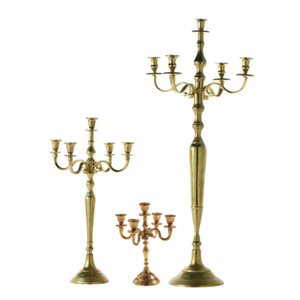 Candélabre en aluminium doré de la meilleure qualité support bougeoir à 5 bras avec boule de cristal pièce maîtresse élégante pour la décoration intérieure - Product Image 1