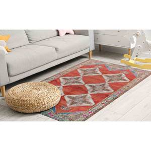 Geometric Turkish Rug: Anatolian Corridor Rug, Anti-Slip Carpet,Nonwoven Thin Rug - Product Image 2