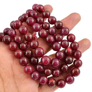 Collar de Cuentas Redondas de Rubí Rojo Intenso Genuino de 3 Hilos, 887.50 CTS, Calidad AAA+, Extraído de la Tierra, Cus-Jew10 - Product Image 2