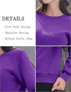 Sudadera de Mujer de Alta Calidad, Cuello Redondo, Informal, de Forro Polar, Cálida para Invierno - Product Image 5