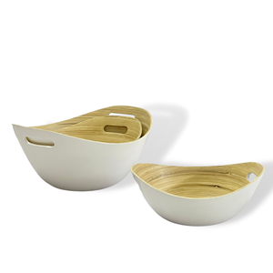 Ensaladera de bambú de tendencia-cuenco de madera 100% Natural en forma de barco, respetuoso con el medio ambiente y elegante, perfecto para ensalada - Product Image 1