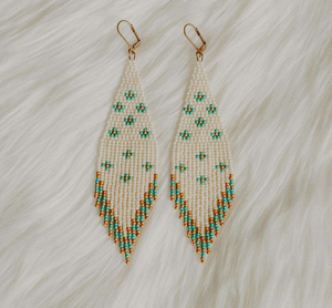 Perles frange boucles d'oreilles bohème boucles d'oreilles goutte Design natif perle pierre principale Chic Style bohème accessoire de mode - Product Image 2