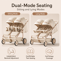 Poussette double pour jumeaux OEM, pliable, avec sièges inclinables réglables et grand capot, pour la vente en gros