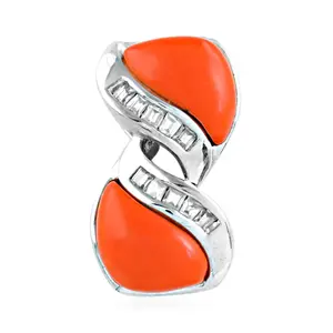 Anillo de Moda para Mujer en Plata y Coral con Incrustaciones de Piedras Preciosas Naturales con Corte Princesa y Diseño de Ojo, Chapado en Oro de 18K, Joyería de Oficina, Regalo - Product Image 2