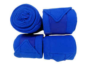 Vendajes de lana polar de caballo 4 pcs/set 3m de longitud y 4 \ "de ancho azul real con colores personalizables OEM/ODM disponible - Product Image 2