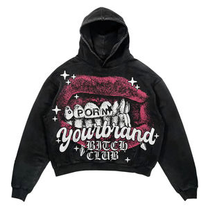 Servicio OEM, Sudaderas con Capucha, Logotipo Personalizado, Gruesas, Extra Grandes, con Hombros Caídos, Sudaderas con Capucha para Hombre, Ropa Urbana, Impresión DTG - Product Image 2