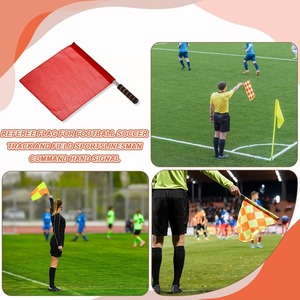 Set Arbitro Calcio: Cartellini Rosso Giallo, Fischietto, Penna, Bandierine Bifacciali, Borsa Portaoggetti - Per Competizioni Sportive e Allenamenti Outdoor - Product Image 6
