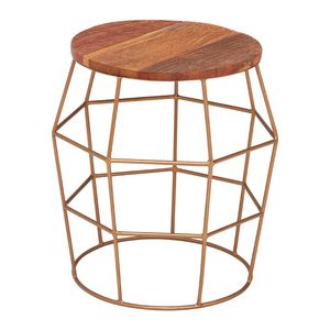 Modern Customized Round Wooden Top Gold Plated Side Table For Hotel Home Living Room Restaurant in <b>Low</b> Price - Product Image 3