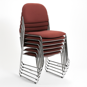 <span class=keywords><strong>Chaise</strong></span> empilable en acier inoxydable avec siège rembourré en tissu pour restaurant, banquet et hôtel - Product Image 6