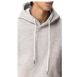 Sudadera con Capucha para Hombre, Color Gris Claro, Personalizable OEM, 100% Algodón, Diseño Sólido, Hombros Caídos, Corte Holgado - Product Image 3