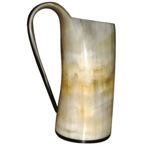 Cuerno natural de lujo de estilo nórdico con asa Jarra de cuerno de moda moderna Jarra de cuerno de diseño único inspirada en la naturaleza - Product Image 1