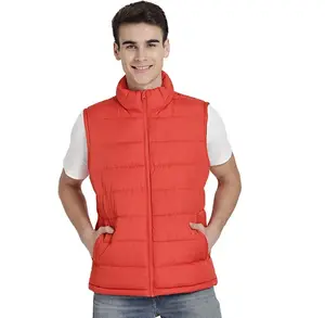 Premium quality Winter sleeveless mens puffer jackets for boys Quilted custom logo print wholesale blank