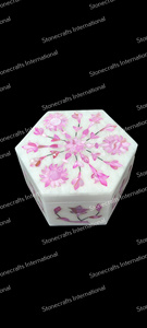Exporter Quality Handmade Custom Shape Marble Jewellery Box with <b>Mother</b> <b>of</b> <b>Pearl</b> Accents Available at Wholesale Price - Product Image 5