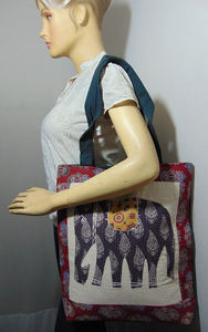 High Quality New Designer Bag Good Price Women Ethnic Elephant Patch Canvas Tote Bag From Wholesale Manufacturer - Product Image 2
