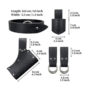Cinturones Vikingos Medievales de Cuero Vacuno Genuino, Cinturón con Hebilla de Anillo en O, Tallas Personalizadas, Cinturón con Hebillas de Caballero Renacentista - Product Image 4