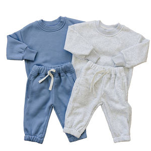 Ensemble sweat-shirt et pantalon de jogging unisexe pour enfants avec logo personnalisé imprimé, respirant, grande taille, style hip-hop, en polaire, polyester/coton - Product Image 1