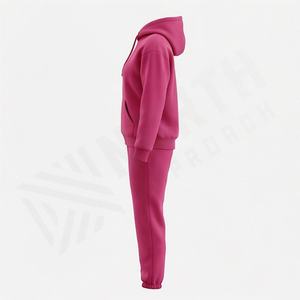 Ensemble de survêtement 2 pièces pour femme, sweat-shirt et pantalon de survêtement, logo personnalisé OEM, style décontracté, épaules tombantes, vêtements d'automne, doux, pour la salle de sport - Product Image 3