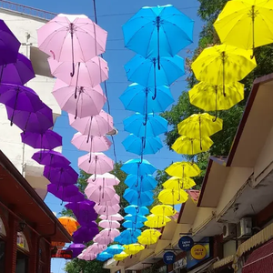 Paraguas decorativos coloridos Decoración artística de la calle Paraguas colgantes con logotipo Calidad al por mayor para la calle, sala de exposición, vestíbulo, playa, Bar - Product Image 2