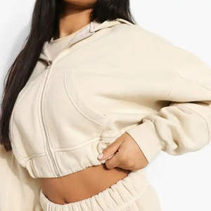 Chándal de invierno de talla grande para mujer elegante hecho en fábrica con diseño de patrón sólido transpirable - Product Image 6