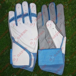 Guantes de bateo de béisbol de Color blanco azul claro y gris de alta calidad Guantes de bateo de béisbol de softbol de cuero de último diseño - Product Image 1