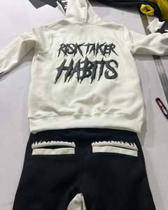 Bas quantité minimale de commande 100% coton adulte à manches longues survêtement avec fermeture à taille élastique sérigraphie survêtement fabriqué au Pakistan - Product Image 6