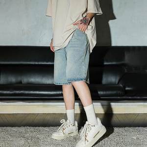 Pantalones cortos de mezclilla de verano para hombre, pantalones vaqueros rasgados elásticos para hombre, pantalones cortos rectos ajustados, pantalones vaqueros negros de moda, pantalones cortos sólidos, ropa de calle para hombre - Product Image 5