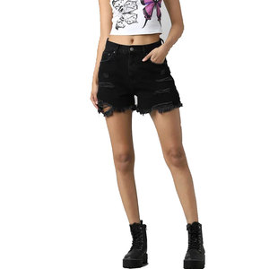 Pantalones cortos de mezclilla para mujer de alta calidad diseñados y fabricados a medida a un precio - Product Image 1