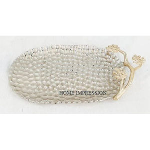 Bol et plat de service en métal de grande taille pour la décoration de table de designer martelé Bol à salade en métal de grande qualité - Product Image 1