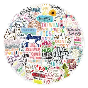 Autocollants en PVC avec phrases motivantes pour scrapbooking, pack de 10/30/50 pièces, style dessin animé, autocollant décoratif en PVC - Product Image 5