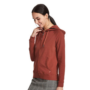 Sudadera con cremallera cómoda de moda para mujer, diseño de Color atrevido de algodón 100% para ropa informal, logotipo frontal de invierno transpirable de secado rápido - Product Image 3