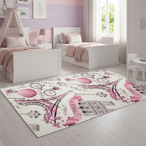 Alfombra Infantil con Diseño de París, Impresión Digital de la Torre Eiffel, para Habitación de Niñas, Guardería, Decorativa, OEM ODM - Product Image 2
