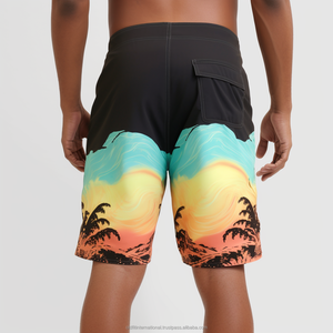 Boardshorts pour hommes personnalisés Sublimation logo imprimé Fitness et maillot de bain de plage de style décontracté en polyester et spandex - Product Image 4