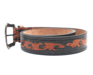 หัวเข็มขัดทองเหลืองหนังวัวแท้สำหรับทั้งชายและหญิงดีไซน์ดอกไม้สุดสร้างสรรค์ทำด้วยมือแบบอินเดียขนาด1.5นิ้วสไตล์วินเทจตะวันตก - Product Image 2