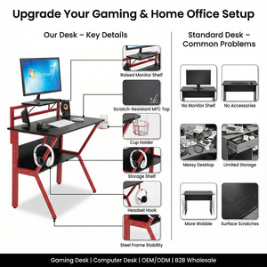 Escritorio para Computadora Más Vendido, Muebles de Diseño Genial para Juegos, Escritorio Profesional para Computadora de Escritorio para Juegos - Product Image 3