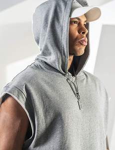 Sweat-shirt pour homme en gros, taille plus, personnalisé, sans manches, vintage, crop top, pull à capuche, polyester, sweat-shirts pour homme - Product Image 3