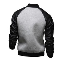 Vestes pour hommes sur mesure nouvelle veste en cuir manteau pour hommes motard poche en cuir PU veste d'hiver en cuir