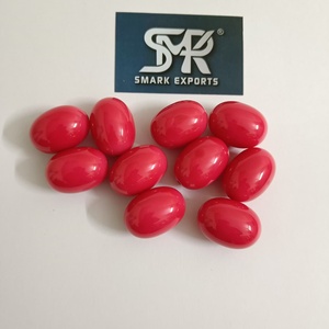 Cuentas de resina ovaladas de color rosa brillante para la fabricación de joyas, cuentas artesanales pulidas suaves para DIY pulseras, collares y accesorios de moda - Product Image 4